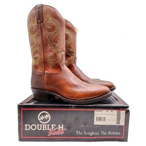 Double-H DH4417 Western Work Boots Mens 12 D Rust Leather R Toe New